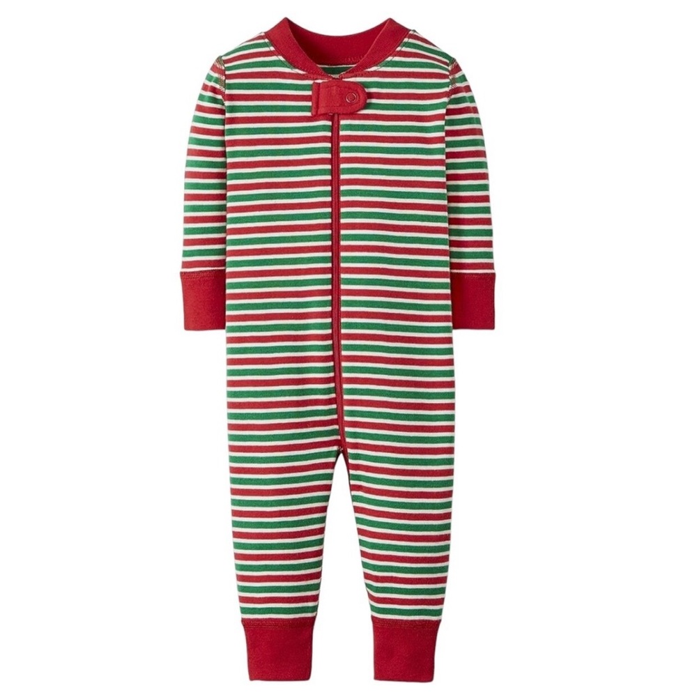 NWT Hanna Andersson Holiday Stripe Footless Organic Cotton Pajama Sleeper
